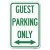 Signmission Guest Parking Only With Bidirectional Arrow Heavy-Gauge Alum. Sign, 12" x 18", A-1218-23930 A-1218-23930
